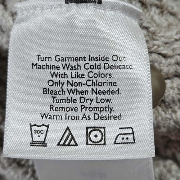 Vintage Eddie Bauer Mens XL Chunky Ribbed Knit Henley Sweater Oatmeal Brown - Picture 11 of 11